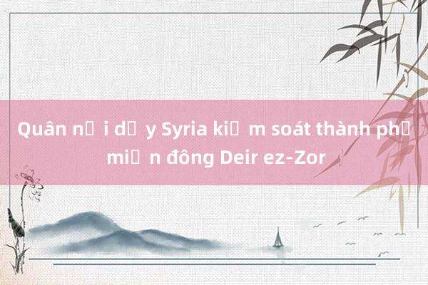 Quân nổi dậy Syria kiểm soát thành phố miền đông Deir ez-Zor