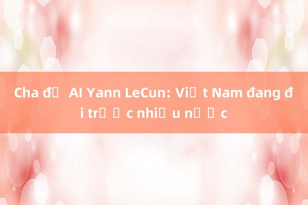 Cha đẻ AI Yann LeCun: Việt Nam đang đi trước nhiều nước