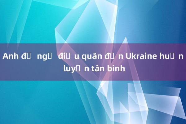 Anh để ngỏ điều quân đến Ukraine huấn luyện tân binh